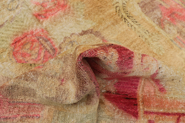 5'x8' Vintage Antique Samarkand Area Rug| Pink Floral Rug