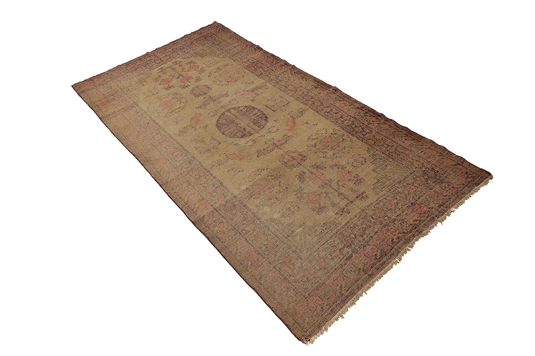 5'x10' Antique Hand-Knotted Samarkand Rug | Khotan Area Rug