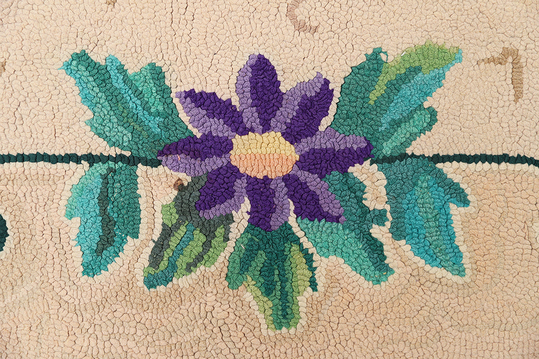 4'x6' Antique American Hooked Rug | Vintage Farmhouse Area Rug