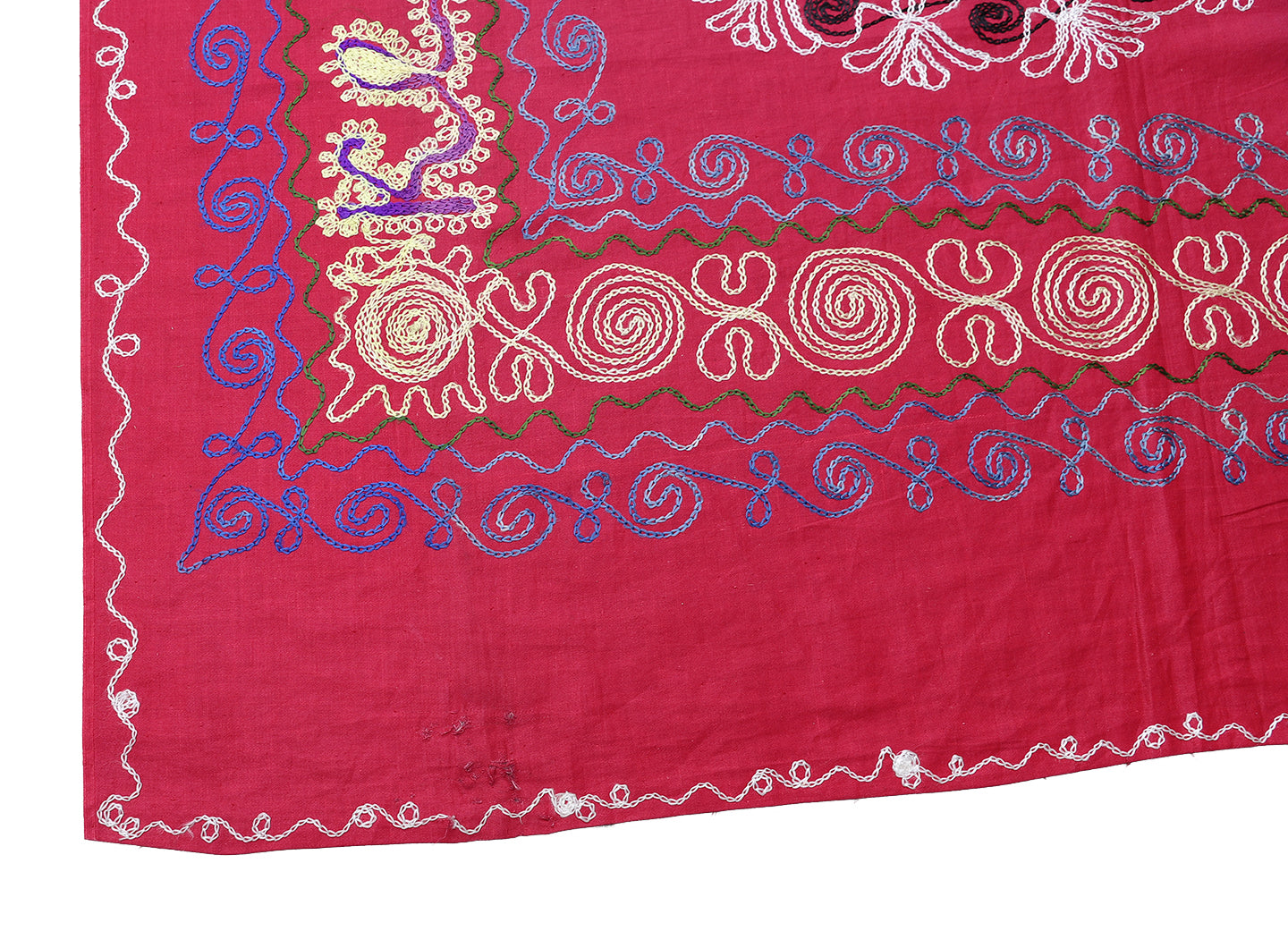 7'x16' Vintage Fine Quality Uzbek Suzani Textil