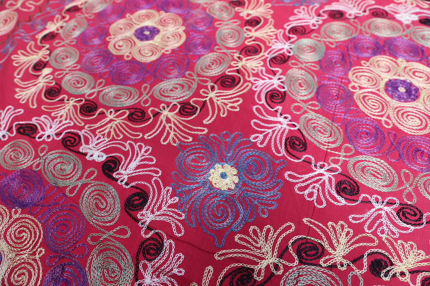 7'x16' Vintage Fine Quality Uzbek Suzani Textil