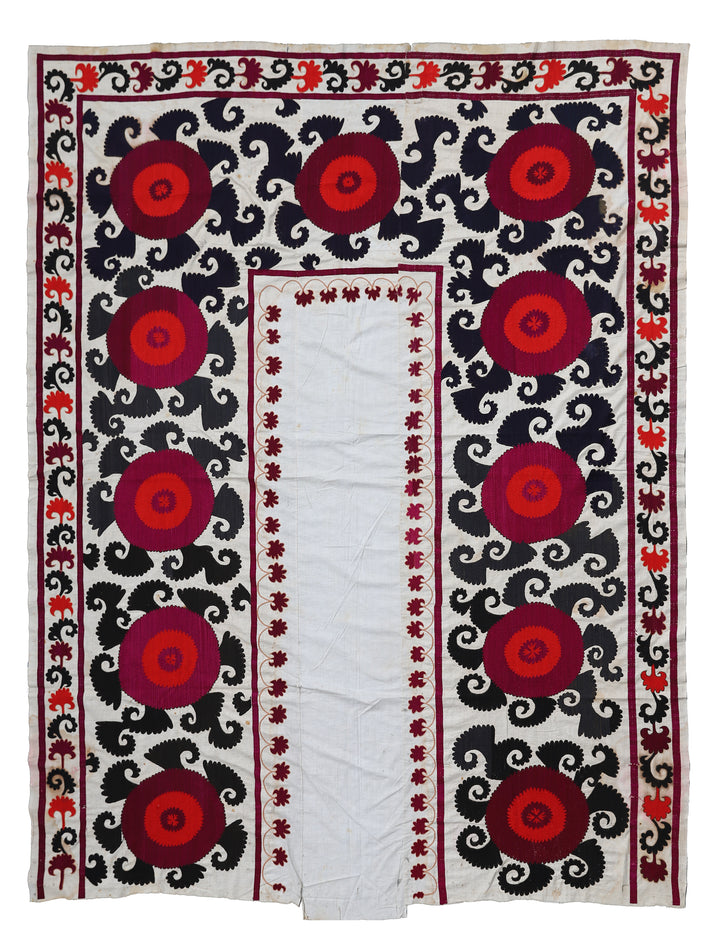 6'x8' White Uzbek Textile Door Cover