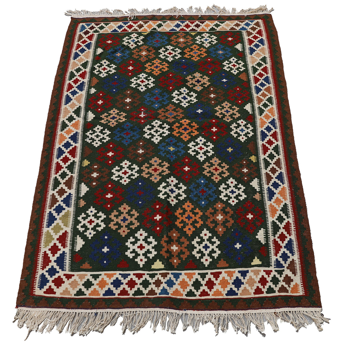 3'x5' Green Persian Kilim