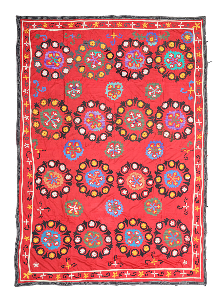 7'x10' Large Vintage Suzani, Samarkand , Uzbekistan