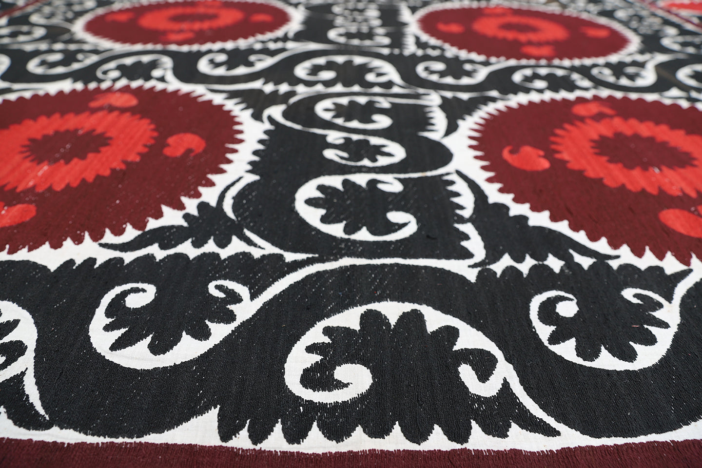 8'x11' Large Vintage Uzbek Embroidered Suzani Textile