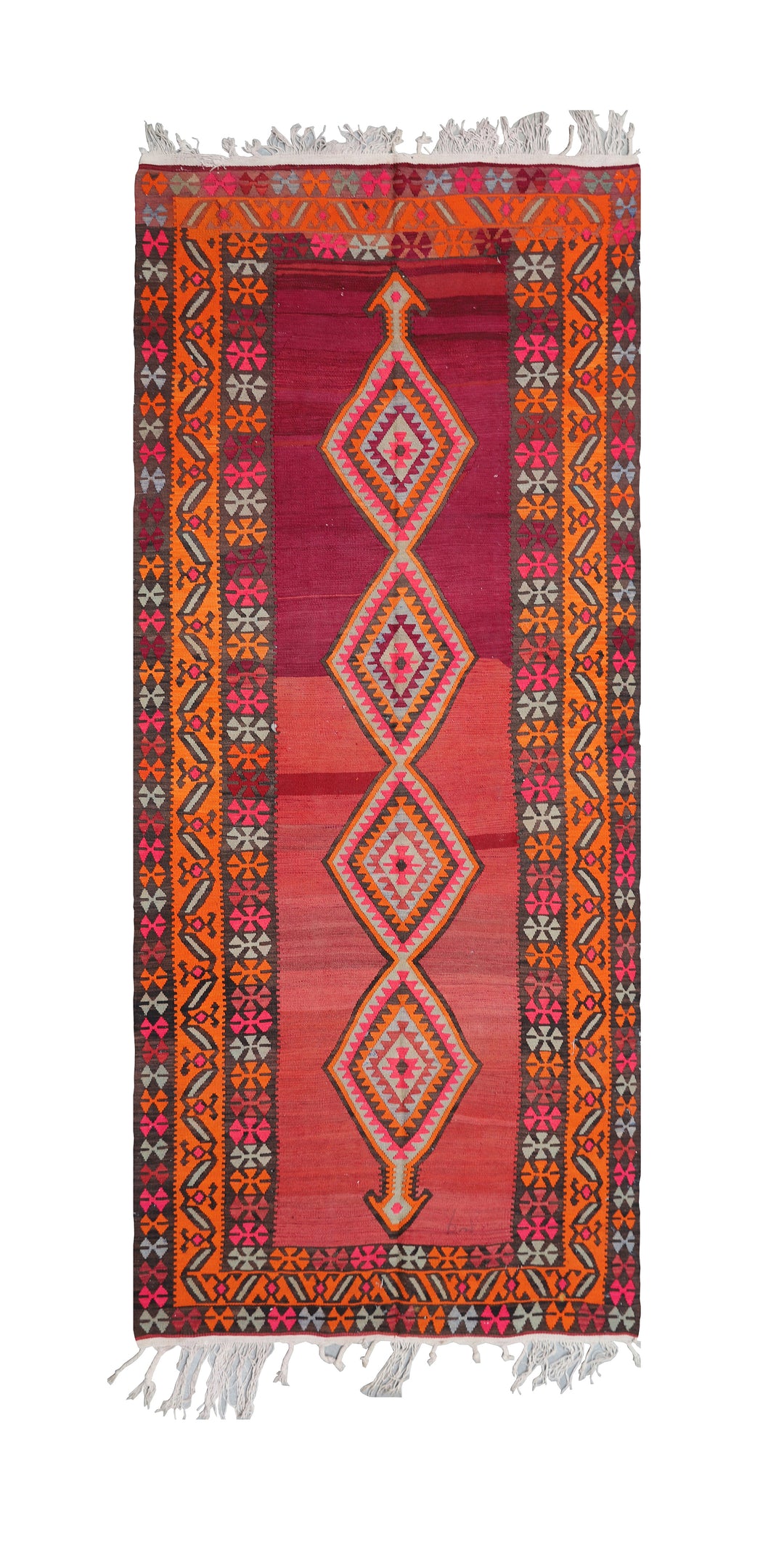 5'x12' Vintage Persian Kilim Rug | Tribal Kilim | Colorful Flatweave Rug