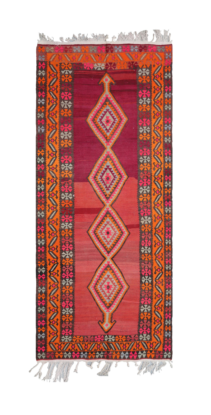 5'x12' Vintage Persian Kilim Rug | Tribal Kilim | Colorful Flatweave Rug