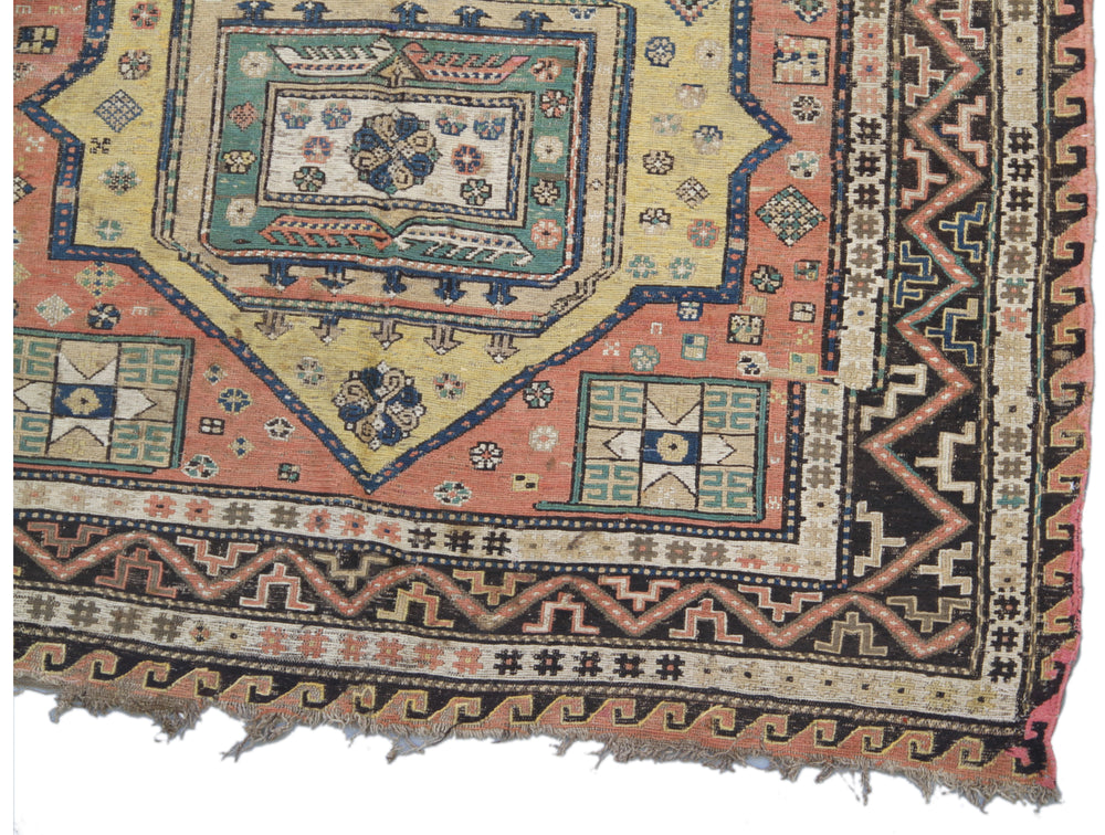 5'x10' Antique Caucasian Soumak Rug – Handwoven Geometric Masterpiece