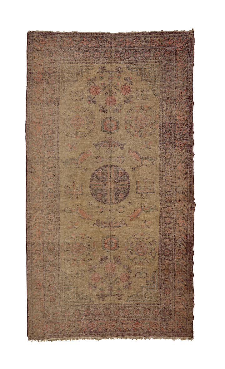 5'x10' Antique Hand-Knotted Samarkand Rug | Khotan Area Rug