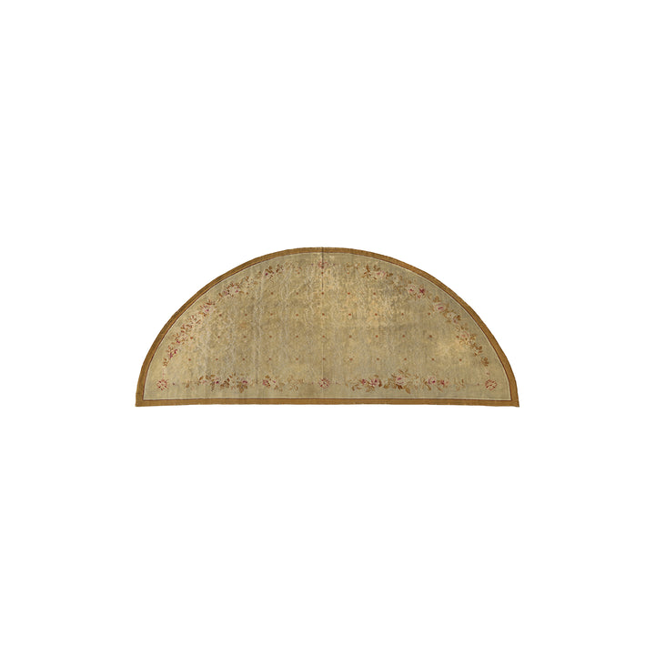 5'x10' Antique French Aubusson Kilim Rug |Half Moon Shape Rug
