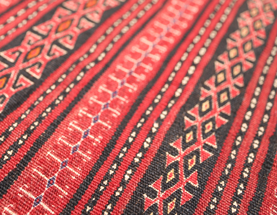 5'x10' Persian Kilim Rug | Handwoven Geometric & Animal Motif | Jewel Tone Luxury