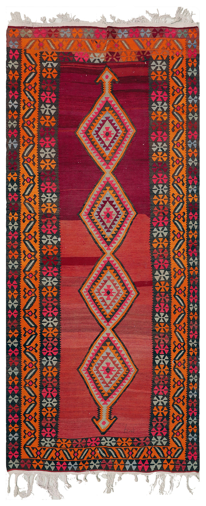5'x12' Vintage Persian Kilim Rug | Tribal Kilim | Colorful Flatweave Rug