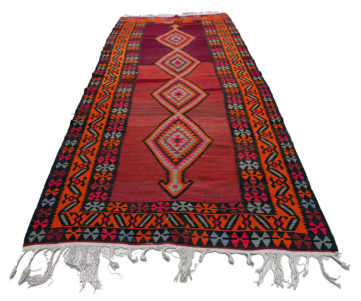 5'x12' Vintage Persian Kilim Rug | Tribal Kilim | Colorful Flatweave Rug