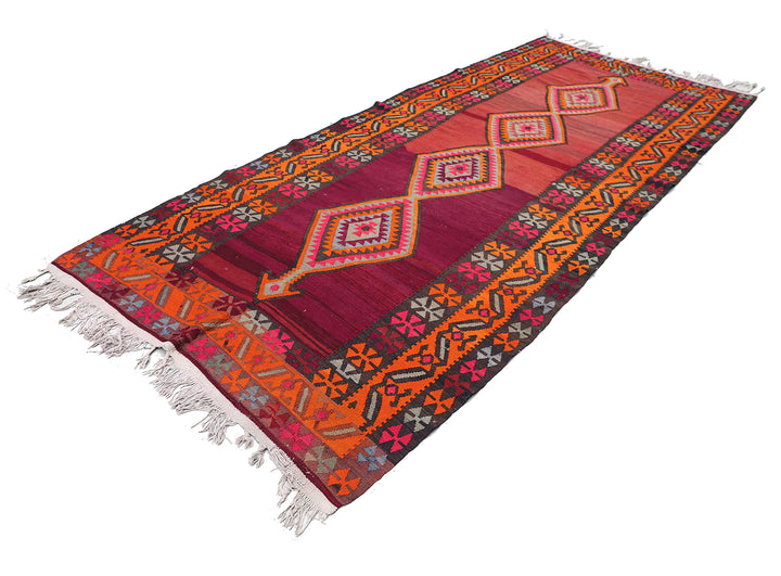 5'x12' Vintage Persian Kilim Rug | Tribal Kilim | Colorful Flatweave Rug
