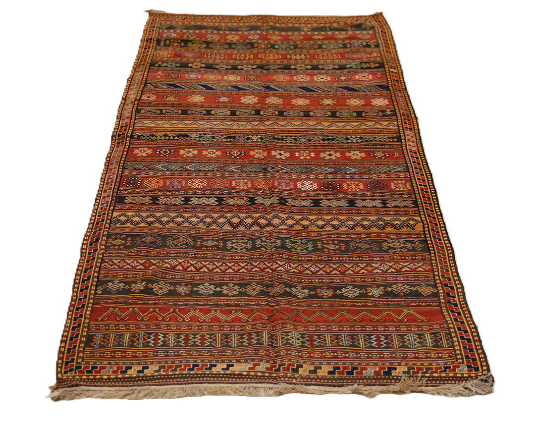 Traditional patterned rug on a white background