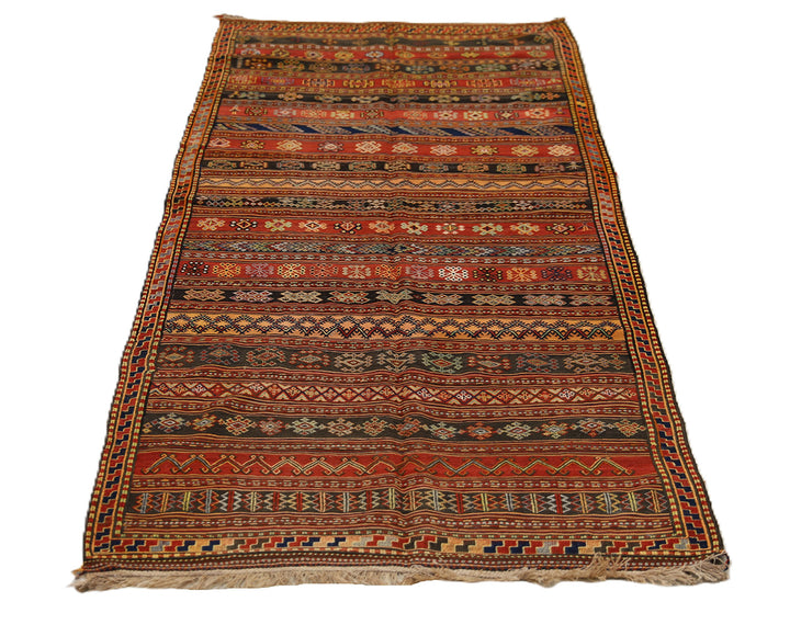 Traditional patterned rug on a white background