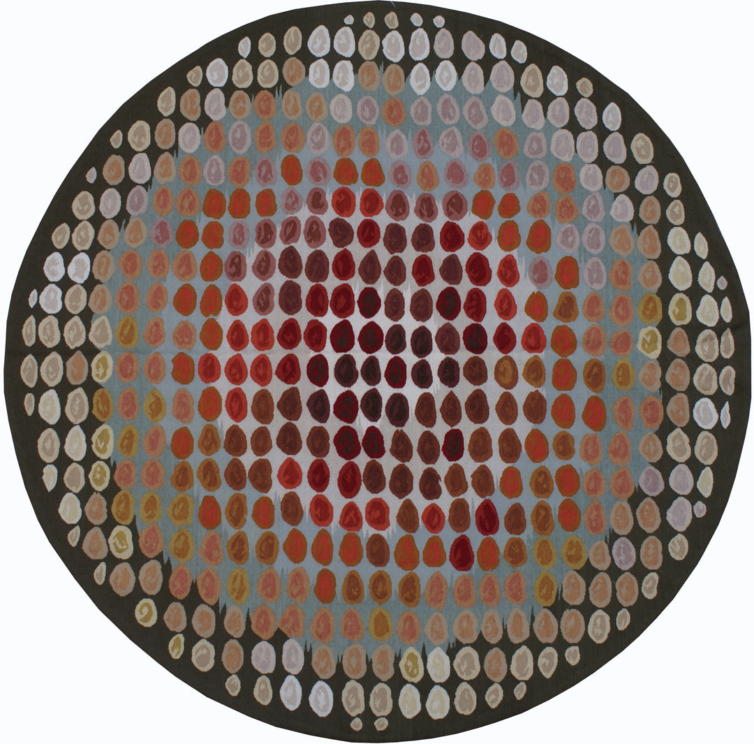 Round Aubusson Rug | Hand-Woven Ariana Modern Rug