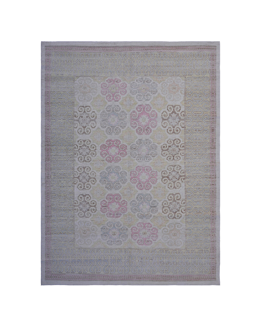 5x7 Ariana Samarkand Khotan Geometric Ivory Pink Blue Rug