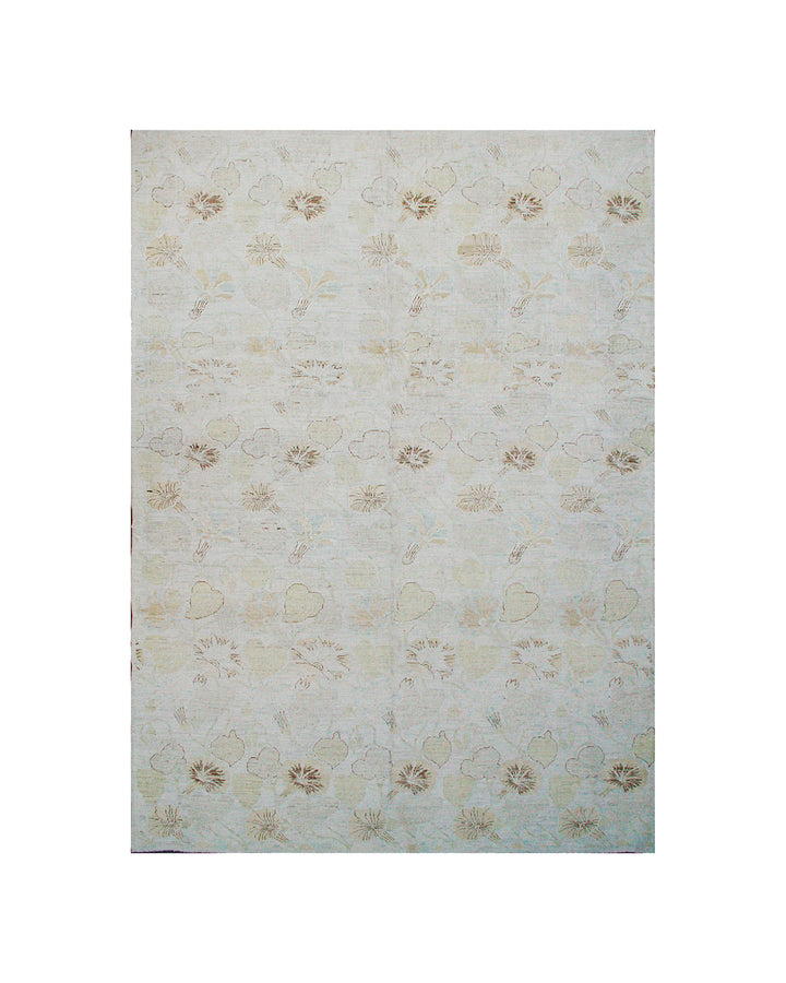5'x7' Hand-Knotted Afghan Floral Rug with Silk Highlights – Vintage Style | Ariana Rugs