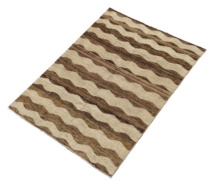 5'x7' Modern Afghan Rug | Undyed Organic Wool Rug |Ariana Modern Rug