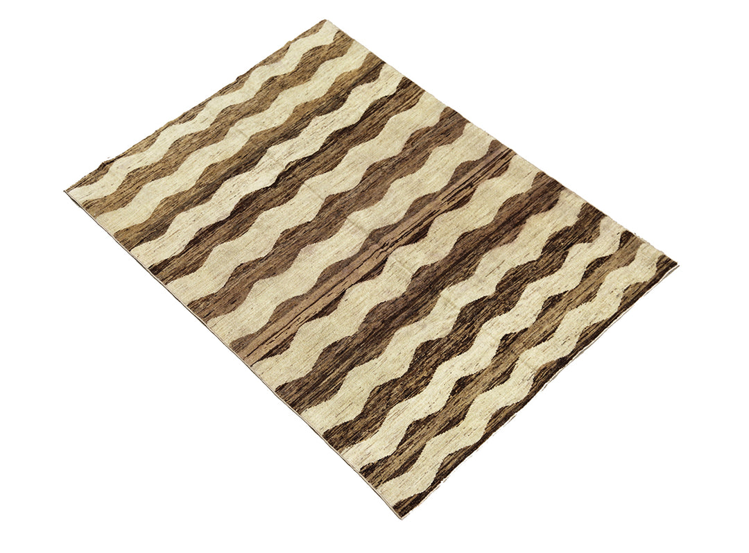 5'x7' Modern Afghan Rug | Undyed Organic Wool Rug |Ariana Modern Rug