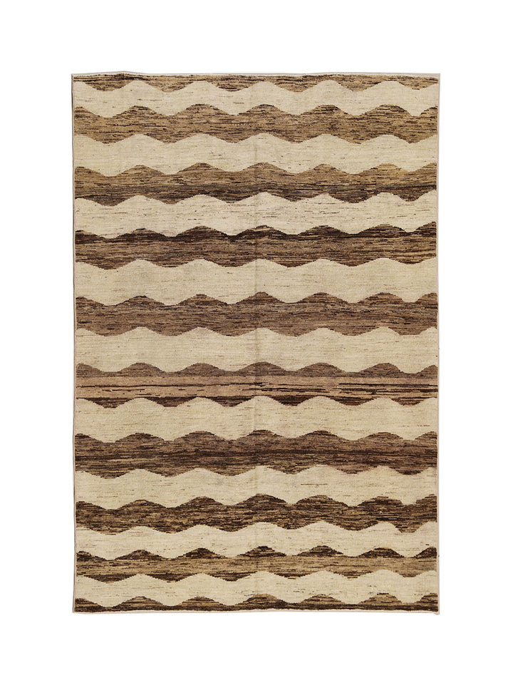 5'x7' Modern Afghan Rug | Undyed Organic Wool Rug |Ariana Modern Rug