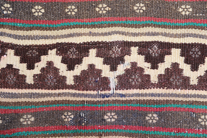 5'x7' Vintage Afshari Persian Kilim Rug - Organic Wool, Hand-Woven