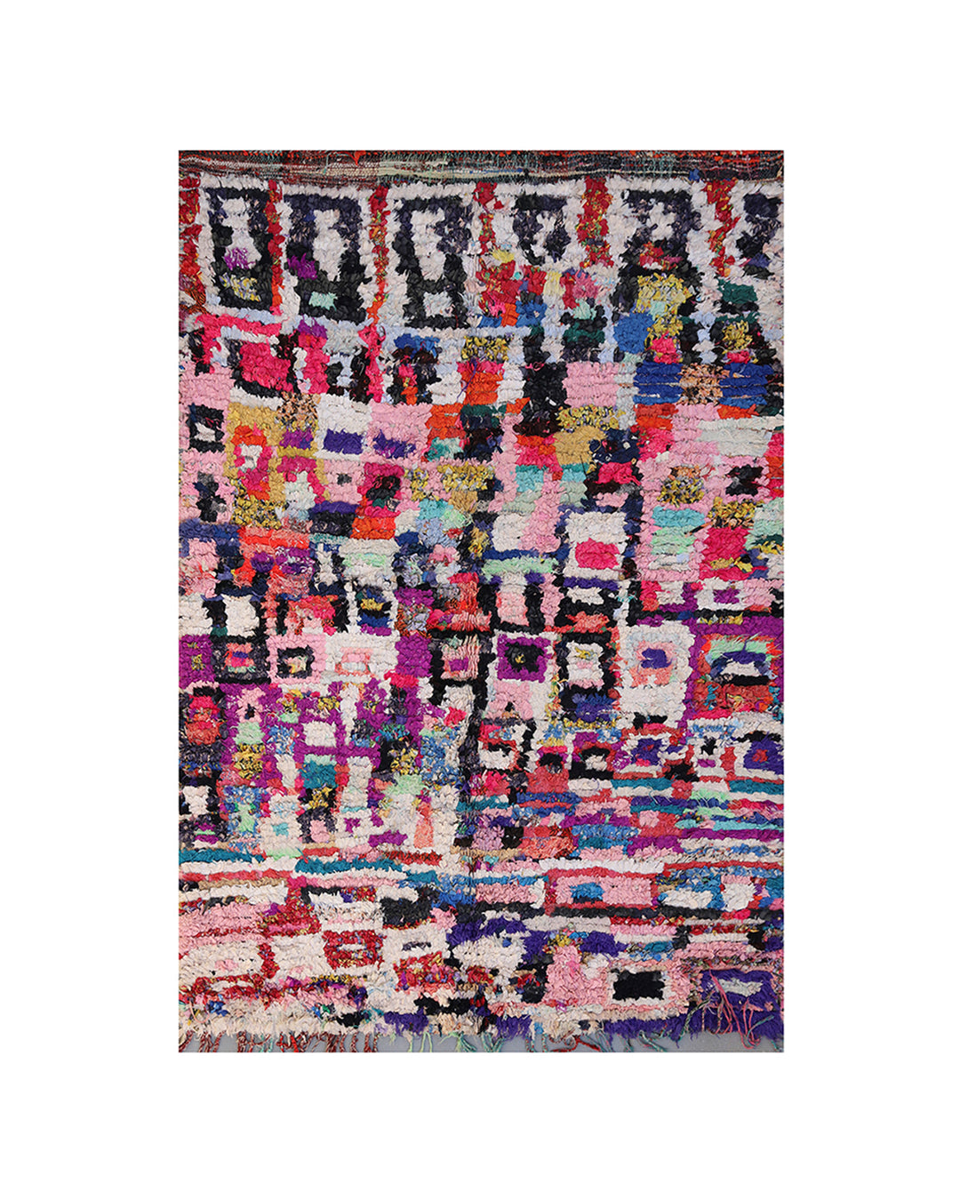 5'x7' Vintage Moroccan Rug | Colorful Geometric Hand-Knotted Rug