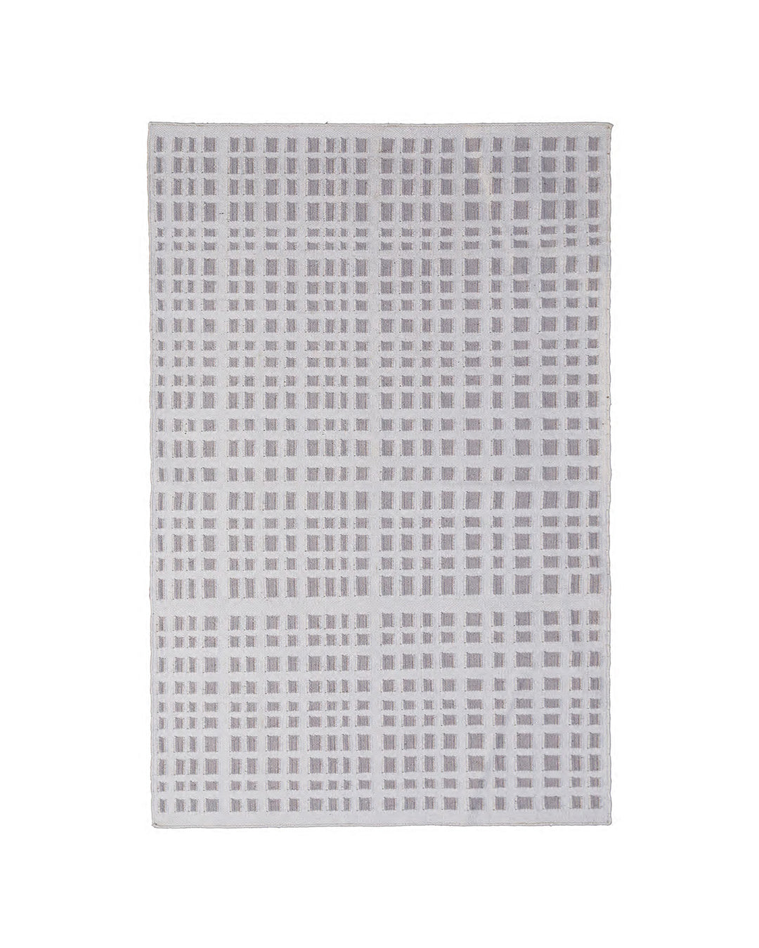 5'x7' White and Move Grid Design Fine Handwoven Ariana Outdoor Kilim