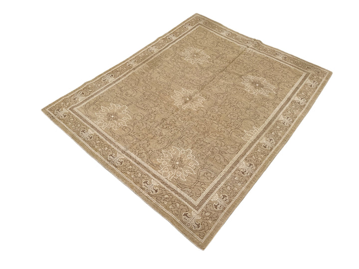 5'x7' Wool Area Rug | Ariana Samarkand | White & Brown Rug