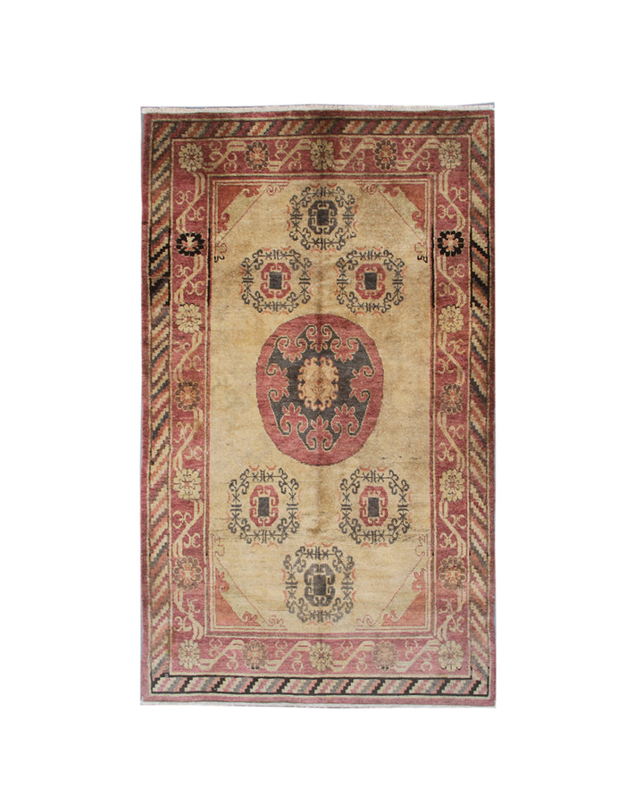 5'x8' Antique Samarkand Rug | Vintage Khotan Area Rug