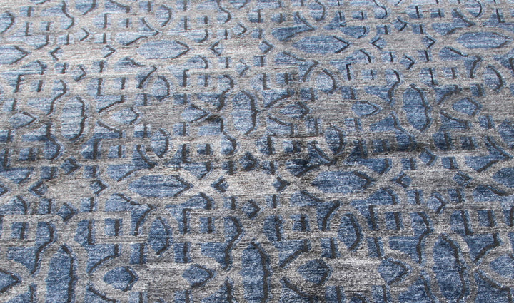 5'x8' Ariana Modern Hand-Knotted Rug – Rich Dark Blue Wool & Viscose