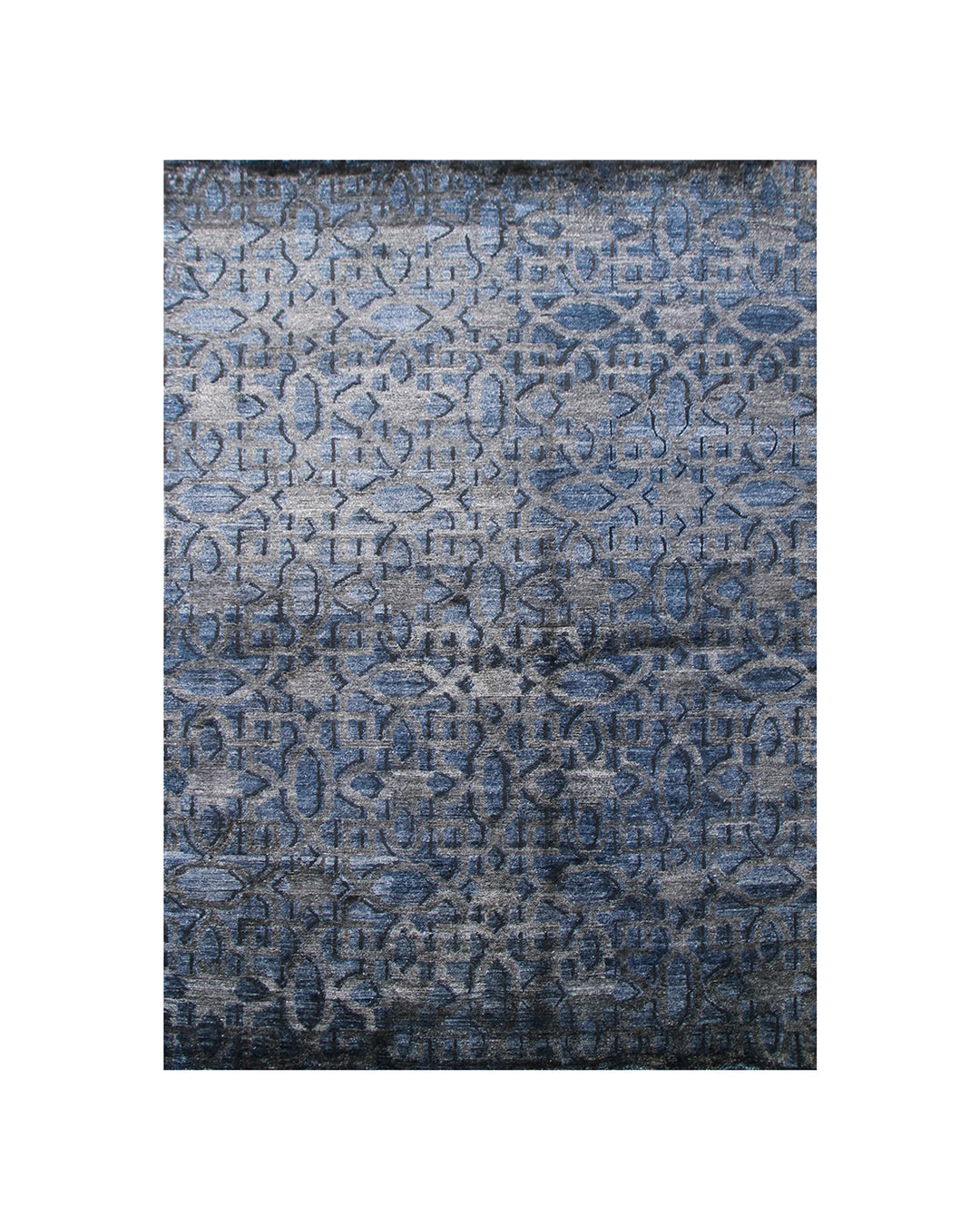 5'x8' Ariana Modern Hand-Knotted Rug – Rich Dark Blue Wool & Viscose