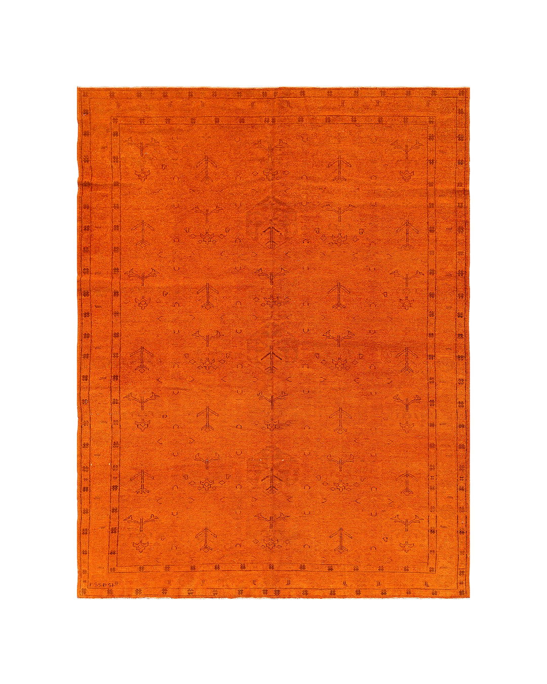 5'x8' Orange Persian Tabriz Ariana Overdyed Rug | Hand-Knotted Wool Area Rug