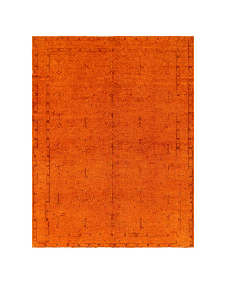 5'x8' Orange Persian Tabriz Ariana Overdyed Rug | Hand-Knotted Wool Area Rug