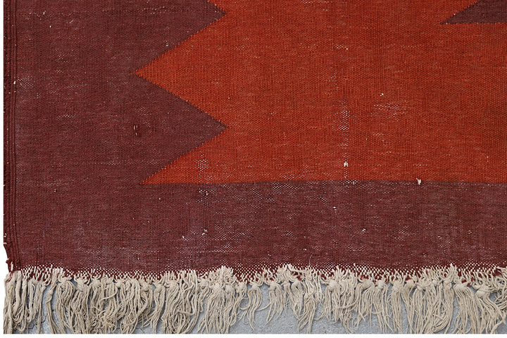 5'x8' Tribal Kilim | Terracotta | Geometric Design Rug