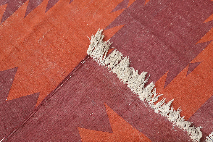 5'x8' Tribal Kilim | Terracotta | Geometric Design Rug