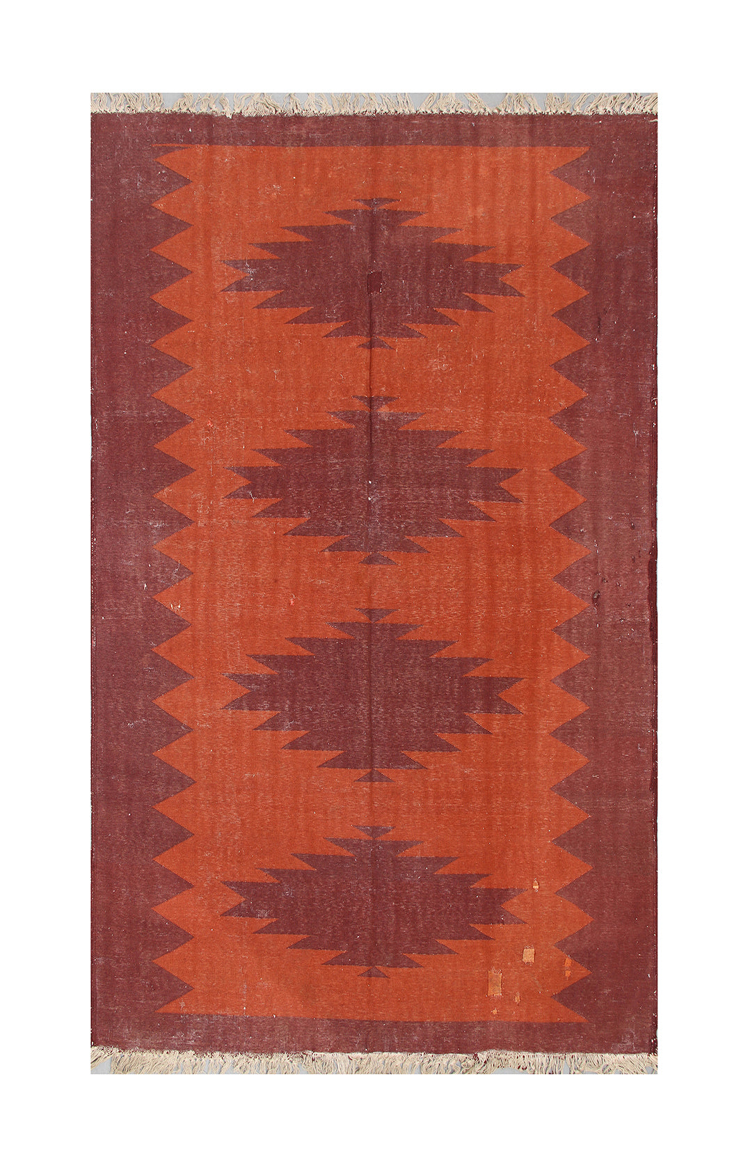 5'x8' Tribal Kilim | Terracotta | Geometric Design Rug