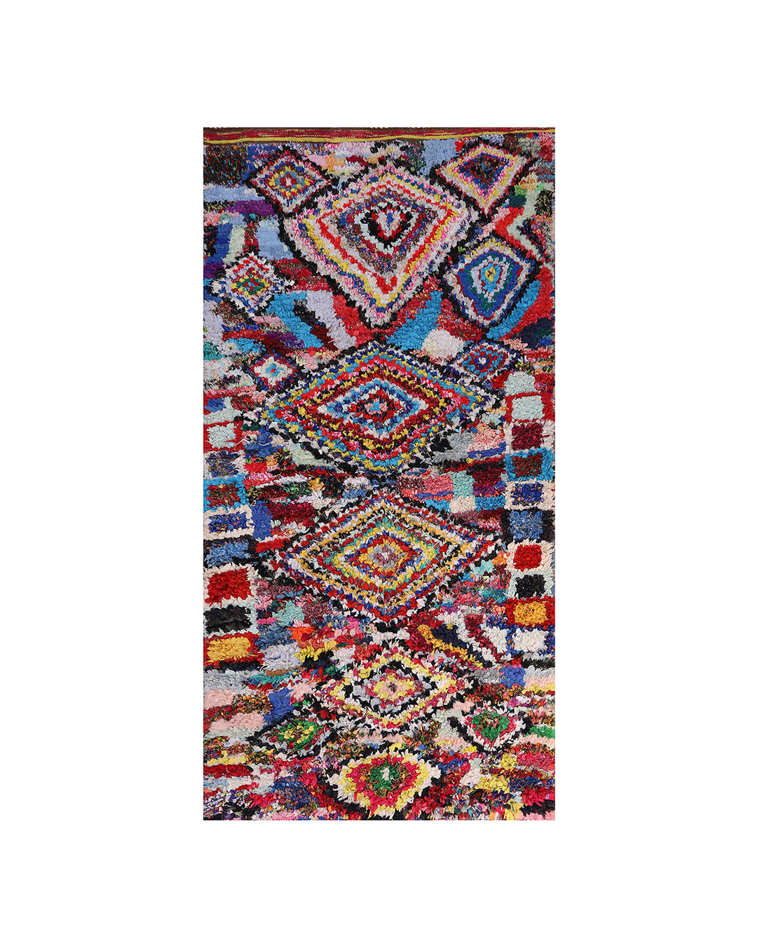 5'x9' Vintage Moroccan Hand Knotted Geometric Rug