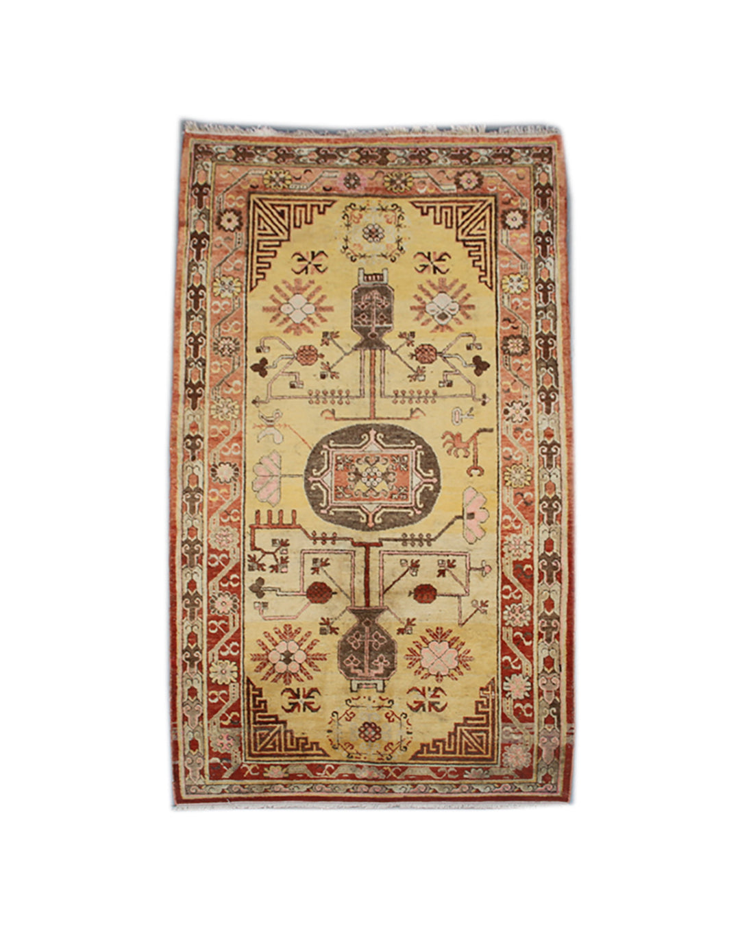5'x9' Vintage Samarkand Rug – Hand-Knotted, Earthtone Wool Rug