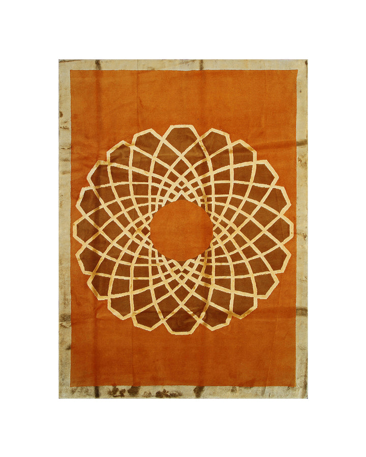 6' x 8' Ariana Modern Geometric Rug Hand-Knotted Wool Rug with Silk Highlights