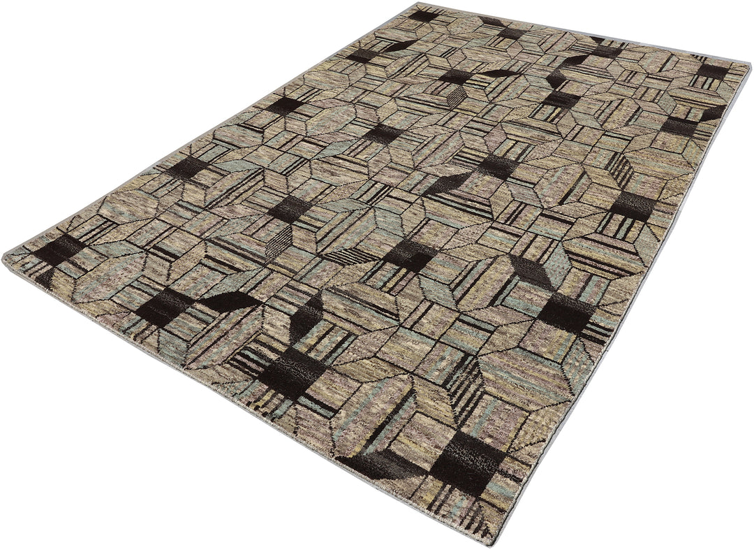 6' x 9' Ariana Modern Art Deco Rug Hand-Knotted Wool Rug