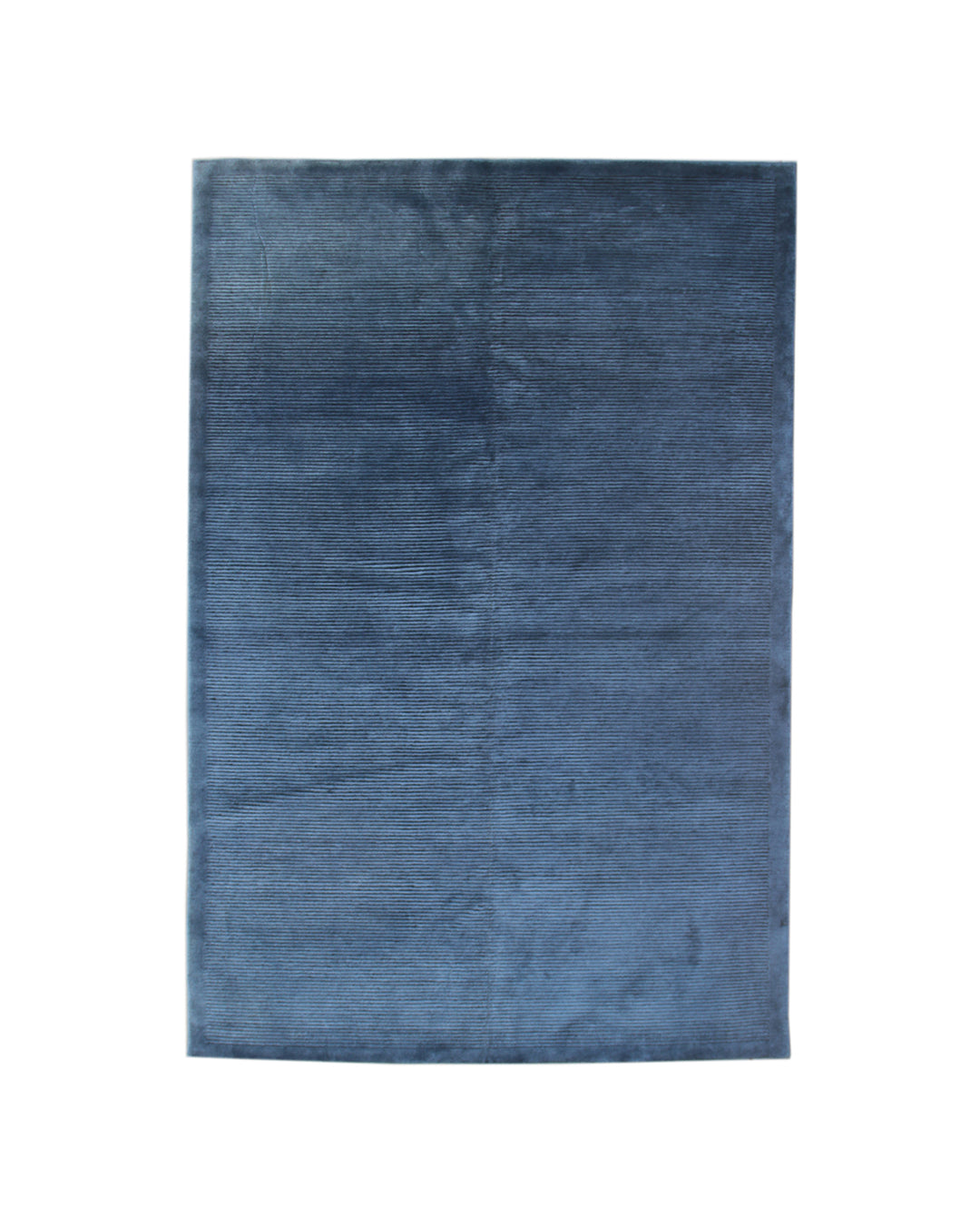 6' x 9' Blue & Black Indo-Tibetan Rug Hand-Knotted Cut & Loop Pile
