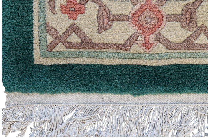 6' x 9' Tibetan Art Deco Geometric Rug Hand-Knotted Wool Rug