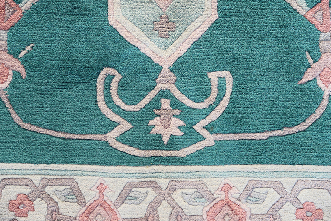 6' x 9' Tibetan Art Deco Geometric Rug Hand-Knotted Wool Rug