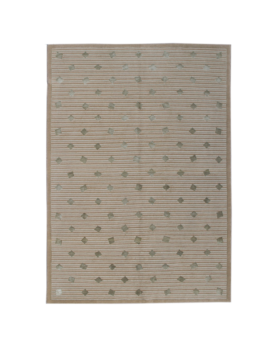 6' x 9' Wool & Silk Tibetan Geometric Rug Hand-Woven Modern Rug
