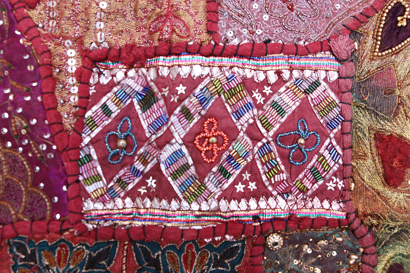 6'x9' Vintage Indian Patchwork Tapestry
