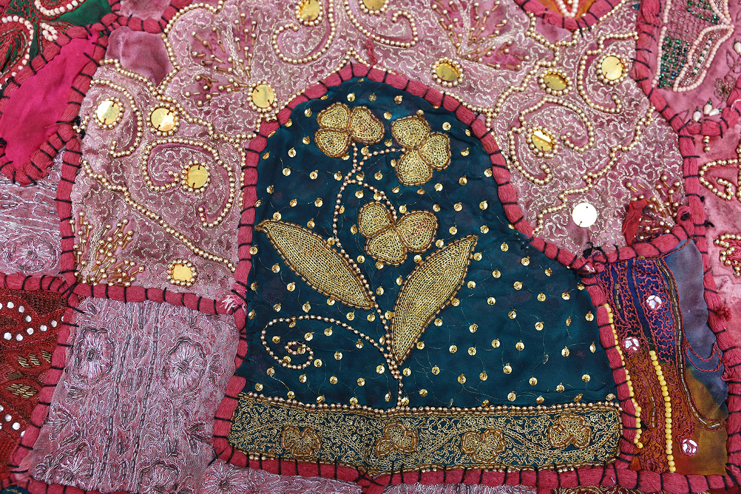 6'x9' Vintage Indian Patchwork Tapestry