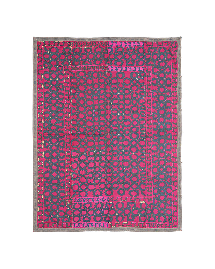 7'x9' Vintage Uzbek Suzani Textile | Wall Decor