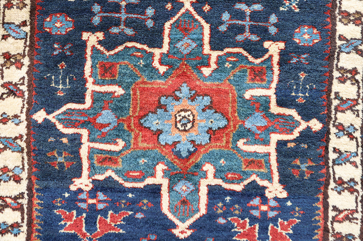 3'x16' Antique North-West Persian Runner Rug | Geometric Design